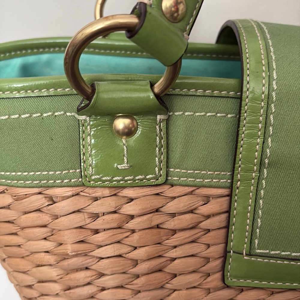 Limited Edition Coach Legacy straw leather handbag large like new condition - Picture 4 of 12